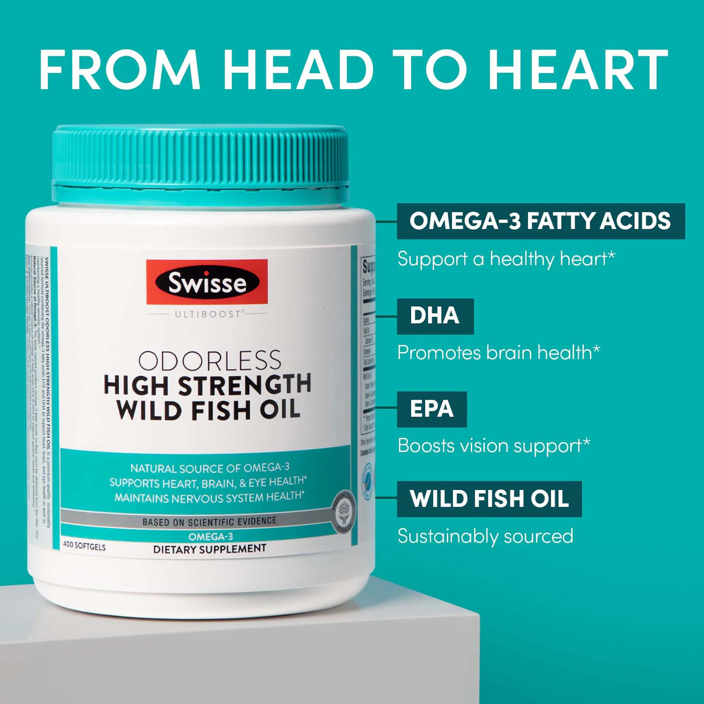 Swisse Ultiboost Odourless High Strength Wild Fish Oil 200 Capsules
