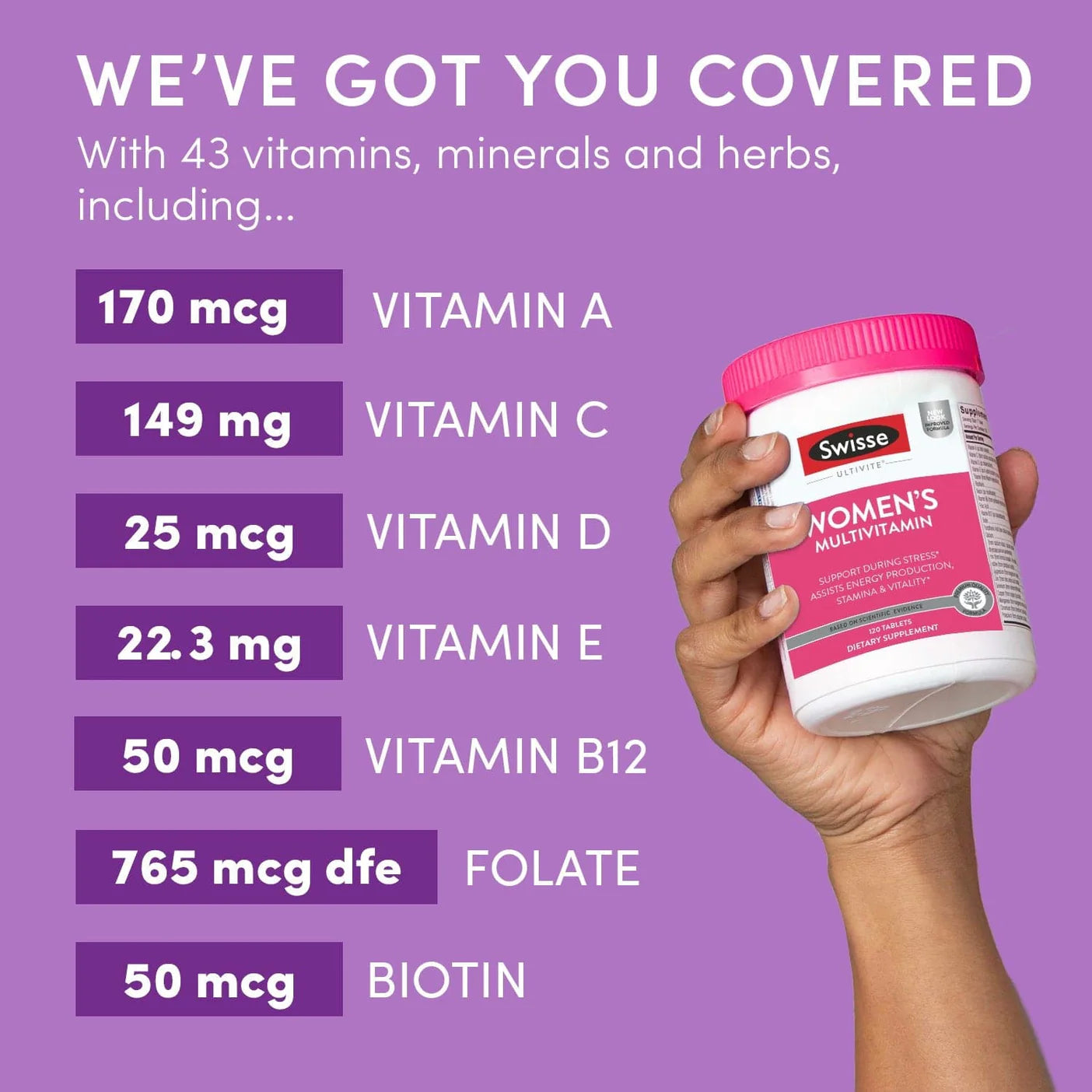 Swisse Ultivite Women's Multivitamin 120 Tablets