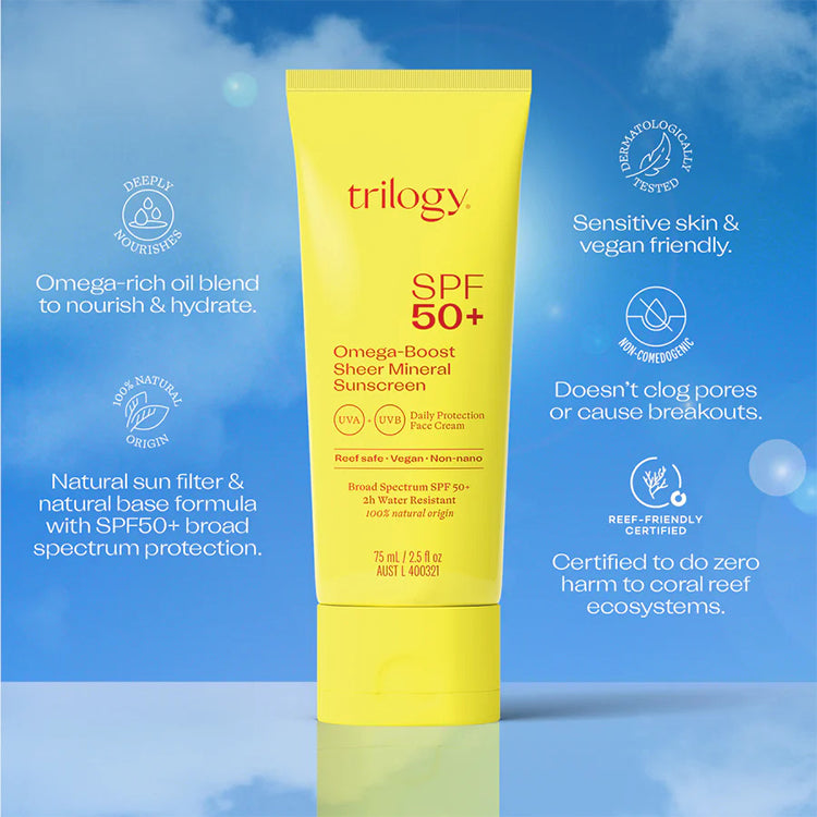 واقي الشمس تريولوجي SPF 50+ أوميجا بوست شير مينيرال 75 مل