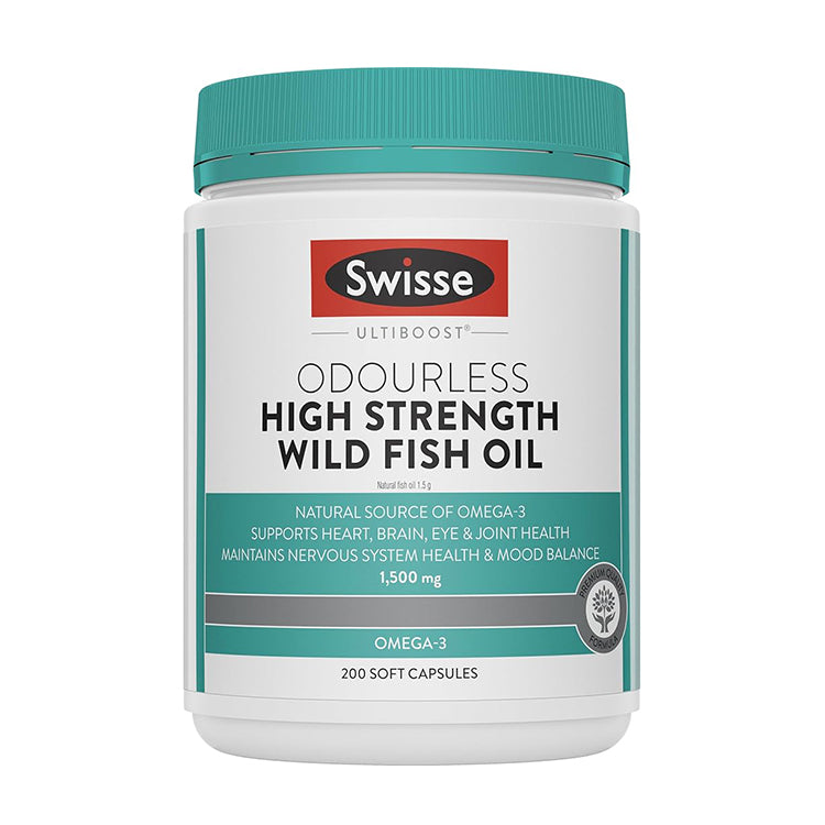 Swisse Ultiboost Odourless High Strength Wild Fish Oil 200 Capsules