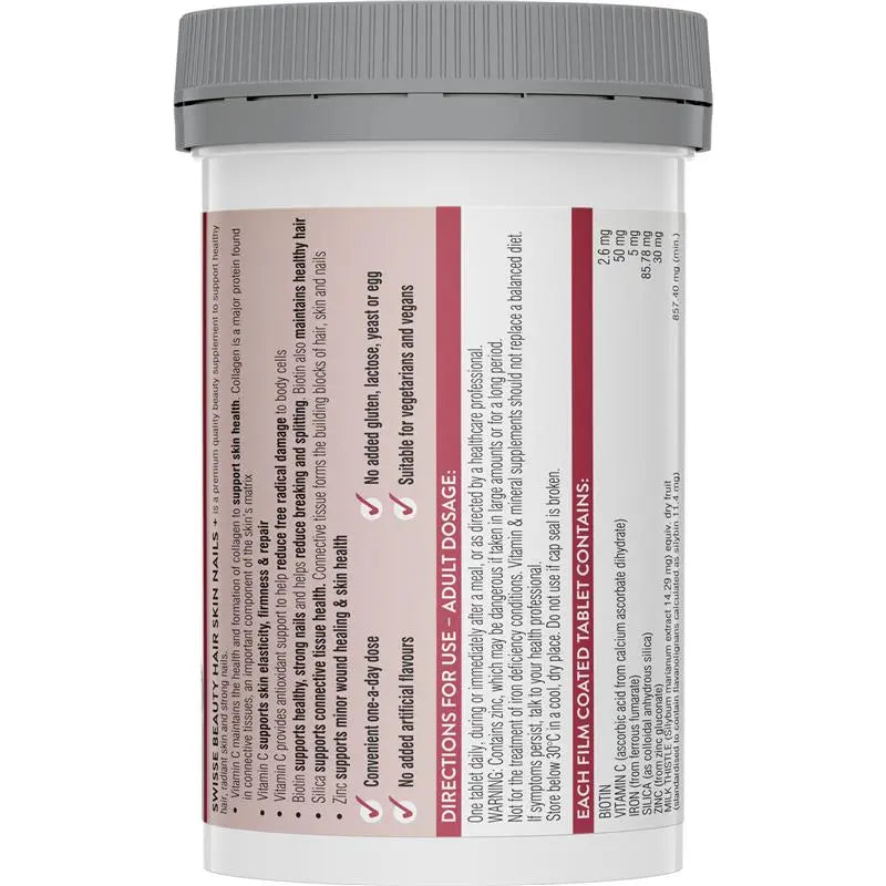 Swisse Beauty Hair Skin Nails+ 100 Tablets